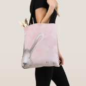 Waterverf Bunny Rabbit My Stuff op maat Tote Bag (Dichtbij)