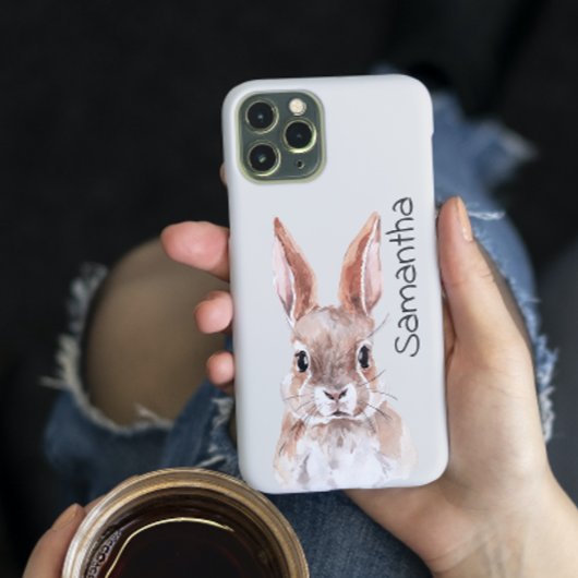 Waterverf Bunny Rabbit Persoonlijke naam Case-Mate iPhone Case