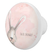 Waterverf Bunny Rabbit Sock Drawer, aangepast Keramische Knop (Rechts)