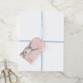 Waterverf Bunny Rabbit Voor Baby Custom Cadeaulabel