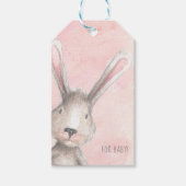 Waterverf Bunny Rabbit Voor Baby Custom Cadeaulabel (Voorkant)