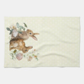 Waterverf Bunny rozen Kitchen Towel Theedoek (Horizontaal)