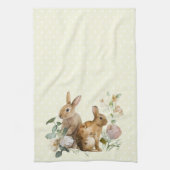 Waterverf Bunny rozen Kitchen Towel Theedoek (Verticaal)