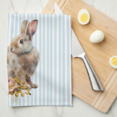 Waterverf Bunny rozen Kitchen Towel Theedoek (Quarter Fold)