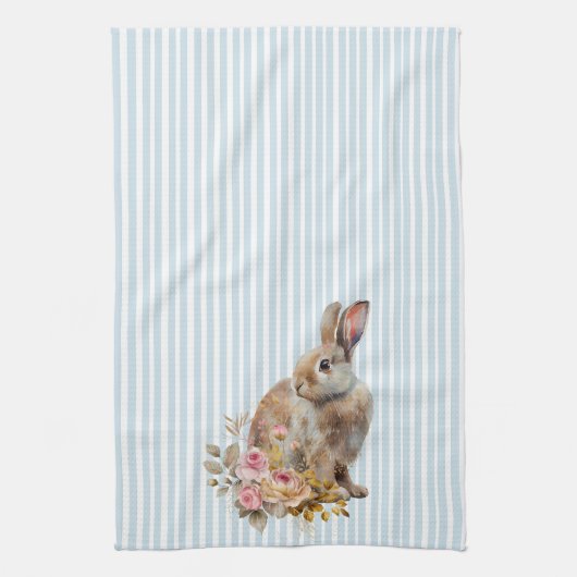 Waterverf Bunny rozen Kitchen Towel Theedoek (Verticaal)