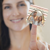 Waterverf Bunny Striped Spring Foto Vierkante Sticker