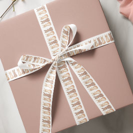 Waterverf Bunny Trio Pasen Satijnen Lint