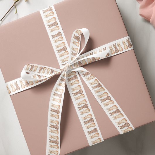 Waterverf Bunny Trio Pasen Satijnen Lint