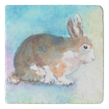 Waterverf Bunny Trivet
