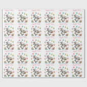 Waterverf Bunny's Joyful Easter Egg Hunt Cadeaupapier (Vlak)