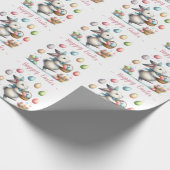 Waterverf Bunny's Joyful Easter Egg Hunt Cadeaupapier (Hoek)