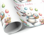 Waterverf Bunny's Joyful Easter Egg Hunt Cadeaupapier (Rol Hoek)