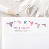 Waterverf Bunting & Modern Script Retouradres Etiket (Insitu)