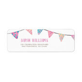 Waterverf Bunting & Modern Script Retouradres Etiket (Voorkant)