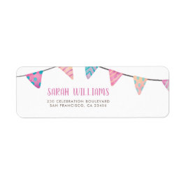 Waterverf Bunting & Modern Script Retouradres Etiket