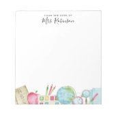 Waterverf bureau van leraar Terug naar schoolspull Notitieblok (Voorkant)