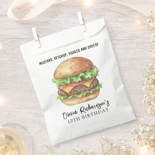 Waterverf Burger Feest Verjaardag Bedankzakje (Geknipt)