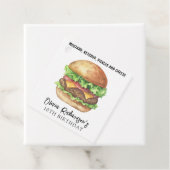 Waterverf Burger Party Verjaardag Bedankjes Labels (In situ)