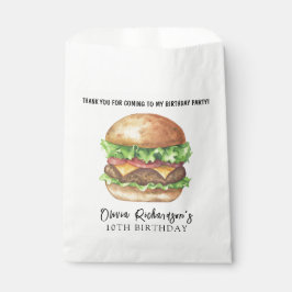 Waterverf Burger Party Verjaardag Bedankt Bedankzakje