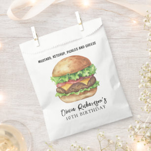 Waterverf Burger Party Verjaardag Bedankzakje