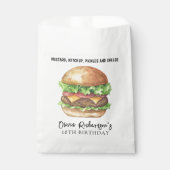 Waterverf Burger Party Verjaardag Bedankzakje (Voorkant)