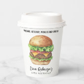 Waterverf Burger Party Verjaardag Papieren Bekers (Voorkant)