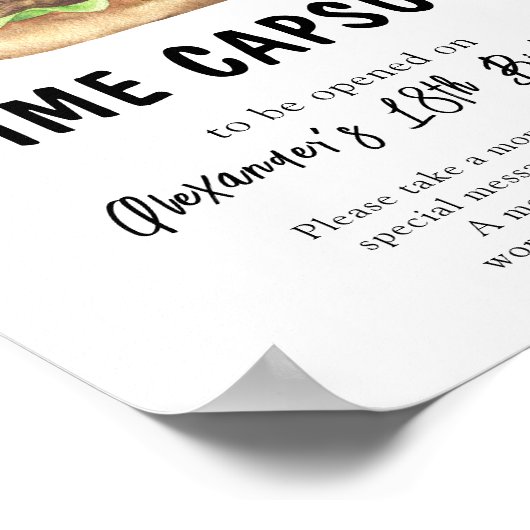 Waterverf Burger Time Capsule 1e verjaardag Poster (Hoek)