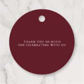 Waterverf Burgundy & Blue Floral Hartelijk dank Bedankjes Labels (Achterkant)