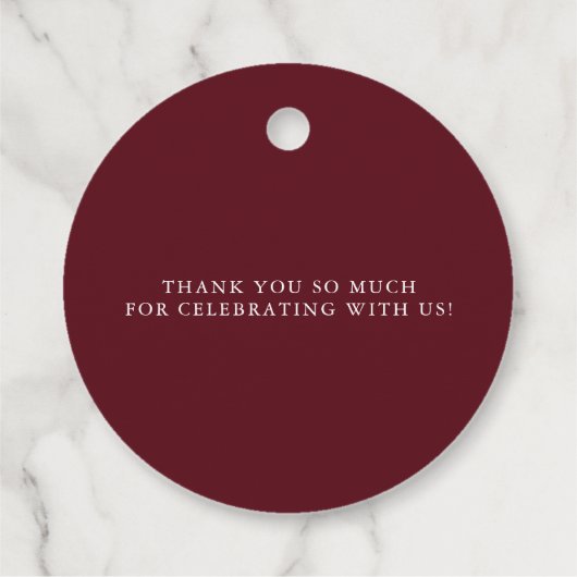 Waterverf Burgundy & Blue Floral Hartelijk dank Bedankjes Labels (Achterkant)