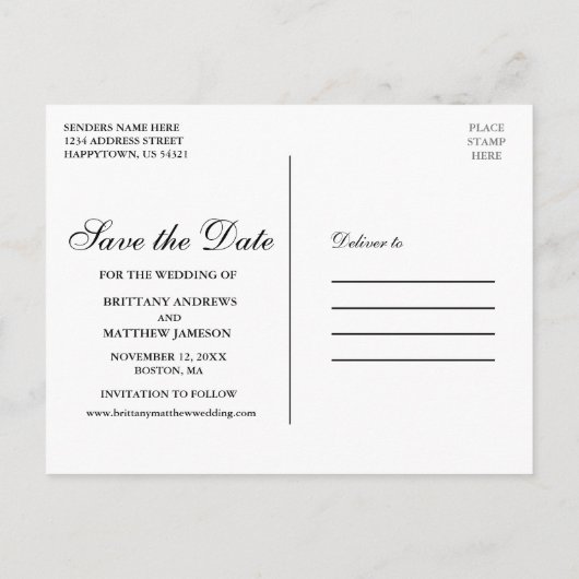 Waterverf Burgundy Blue Floral Save the Date Aankondigingskaart (Achterkant)