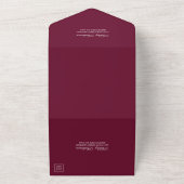 Waterverf Burgundy Blue Floral Wedding All In One Uitnodiging (Buitenkant)
