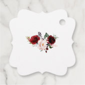 Waterverf Burgundy Blush Dusty Blue Flowers Bedankjes Labels (Achterkant)