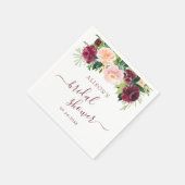 Waterverf Burgundy Blush Floral Vrijgezellenfeest Servet (Hoek)