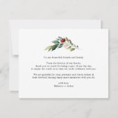 Waterverf Burgundy Blush Floral Wedding Bedankkaart (Achterkant)