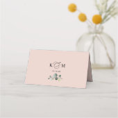 Waterverf Burgundy Blush Floral Wedding Folded Plaatskaartje (Achterkant)