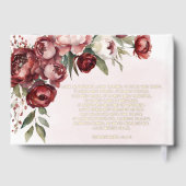 Waterverf Burgundy Blush Floral Wedding Gastenboek (Achterkant)
