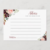 waterverf burgundy & blush florale adviezen advieskaart (Voorkant)