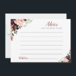 waterverf burgundy & blush florale adviezen advieskaart<br><div class="desc">Een eenvoudig bloemontwerp met prachtige bruine,  wazige roze en blauwachtige blauwe waterverven. Voel vrij om de kleuren en tekstdetails te veranderen.</div>