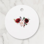Waterverf Burgundy Blush Flowers Hartelijk dank Bedankjes Labels (Achterkant)