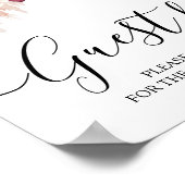 Waterverf Burgundy Blush Pink & Red Floral Poster (Hoek)