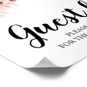 Waterverf Burgundy Blush Pink & Red Floral Poster (Hoek)