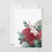 Waterverf Burgundy & Blush Rozen RSVP Kaartje (Achterkant)