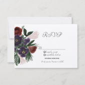 Waterverf Burgundy Botany Kraft RSVP Kaart (Voorkant)