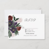 Waterverf Burgundy  Botany Kraft RSVP Kaart (Voorkant)