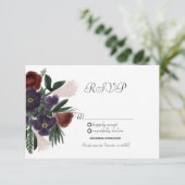 Waterverf Burgundy  Botany Kraft RSVP Kaart (Staand voorkant)