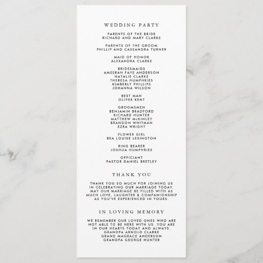 Waterverf Burgundy en Blue Flowers Wedding Programmakaart (Achterkant)