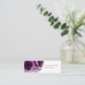 Waterverf Burgundy en Plum Floral Painting Mini Visitekaartje (Staand voorkant)