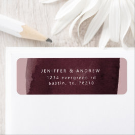 waterverf burgundy - etiket met terugzendadres