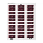 waterverf burgundy - etiket met terugzendadres (Full Sheet)