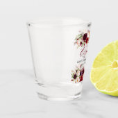 Waterverf Burgundy Floral Bachelorette Shot Glas (Links)